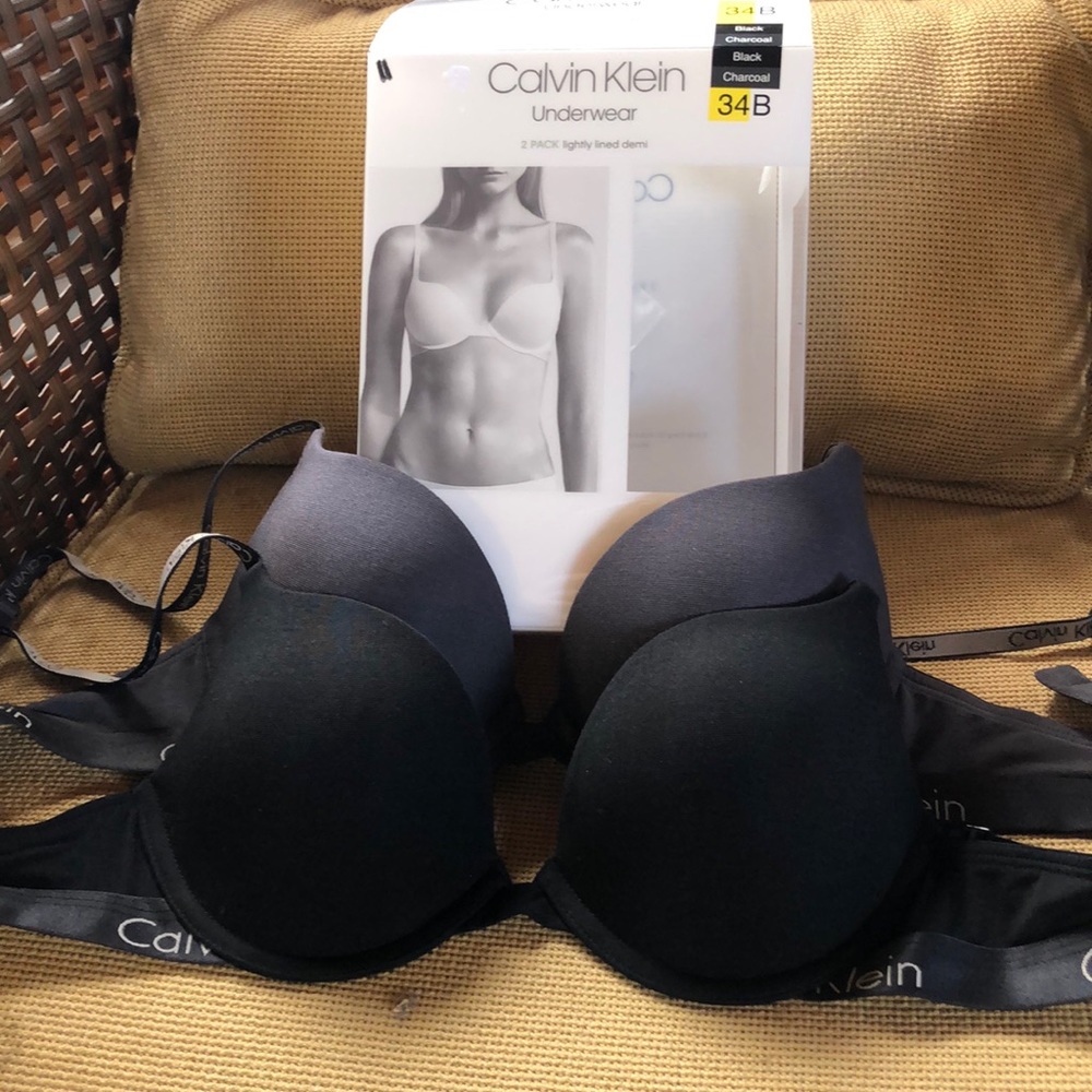 Calvin Klein 2 pack lightly lined demi bras 34B